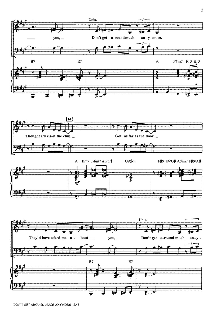 Don't Get Around Much Anymore (arr. Mark Brymer) SAB scores gallery preview page 2