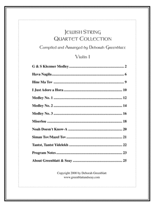 Book cover for Jewish String Quartet Collection - Parts