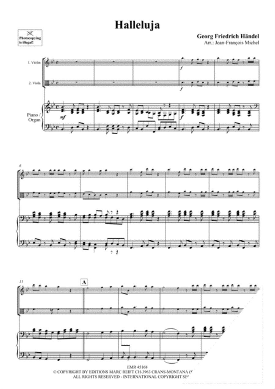 Halleluja (Handel) / Ave Maria (Bach-Gounod) / Trumpet Voluntary (Clarke) Viola scores gallery preview page 3