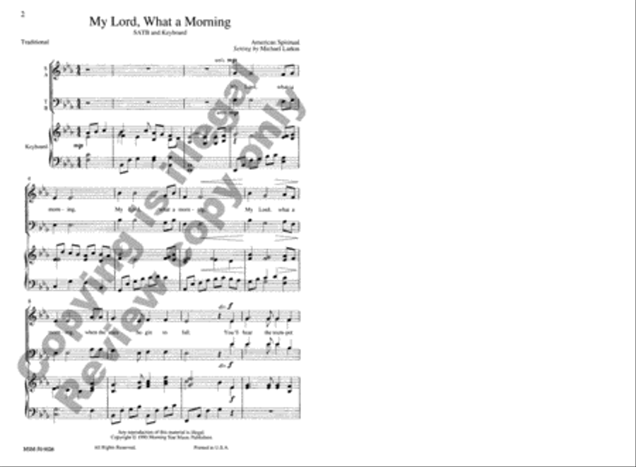 My Lord, What a Morning 4-Part scores gallery preview page 2