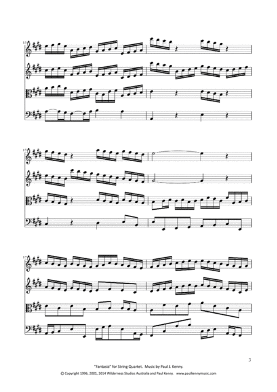 Fantasia for Strings by Paul Kenny - String Quartet / String Orchestra String Quartet scores gallery preview page 4
