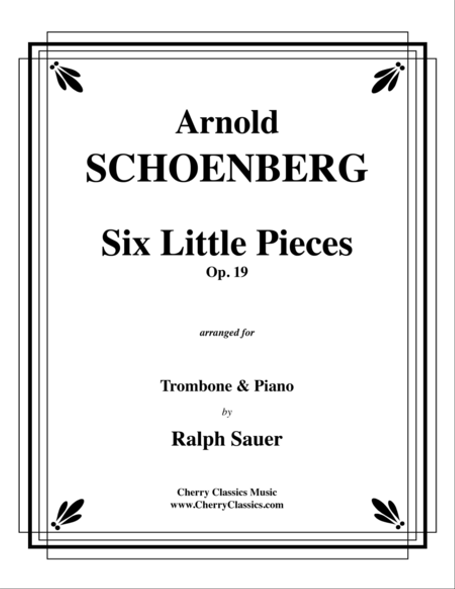 Six Little Pieces, op. 19 for Trombone and Piano Piano Accompaniment scores gallery preview page 1