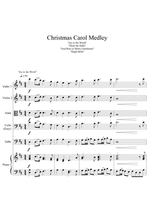Book cover for Christmas Carol Medley for String Quartet & Piano