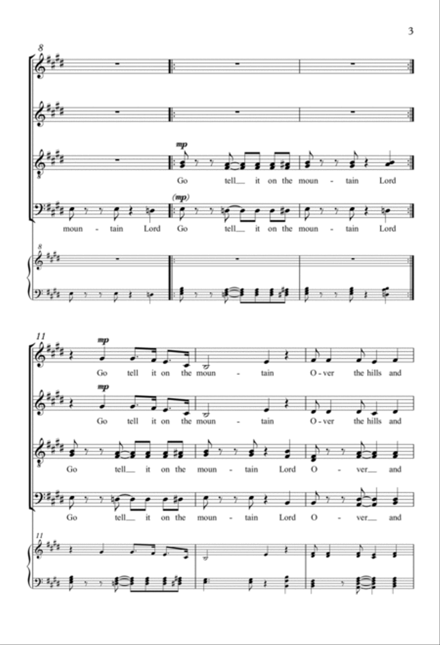 Go Tell It on the Mountain Divisi scores gallery preview page 2