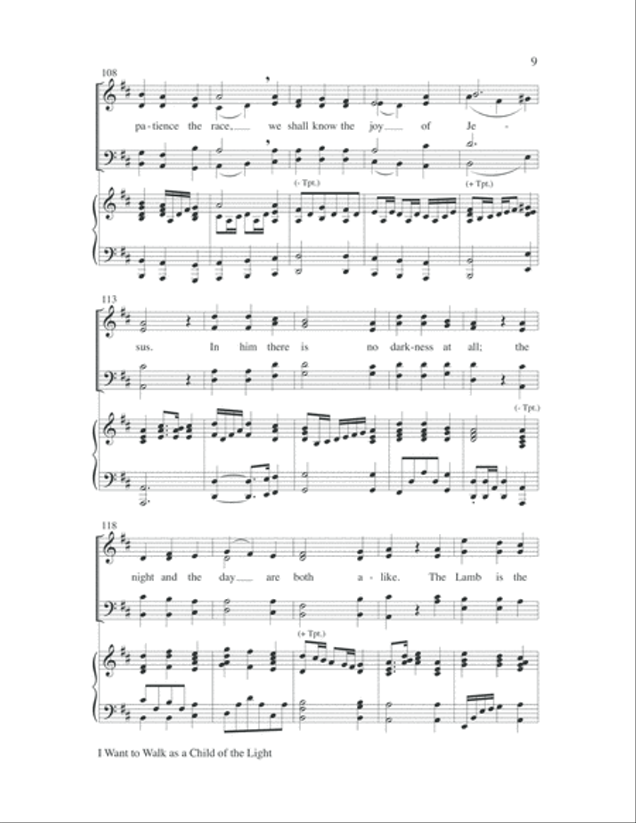 I Want to Walk as a Child of the Light Choir scores gallery preview page 9