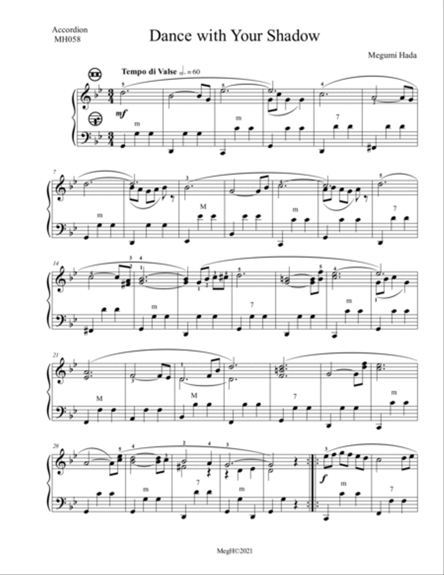Dance with Your Shadow (Accordion Solo) Accordion scores gallery preview page 2