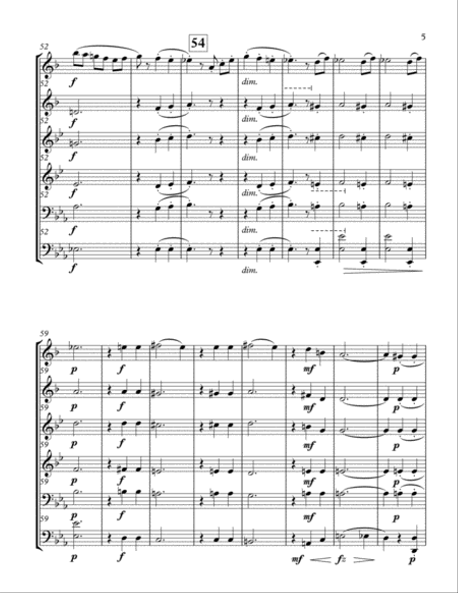 Ramsoe Brass Quartet No 3, 2nd mvt Brass Quartet scores gallery preview page 6