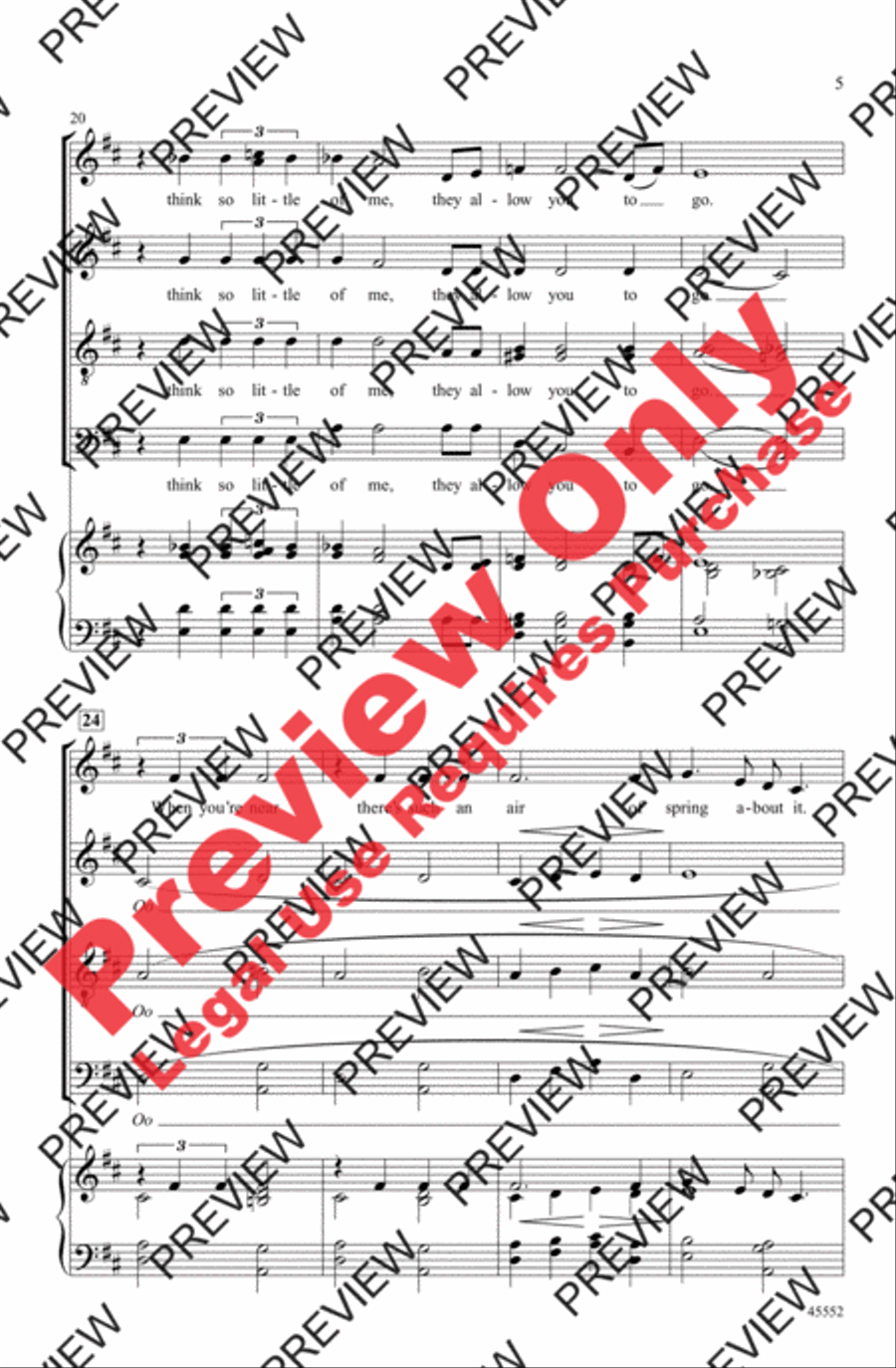 Ev'ry Time We Say Goodbye 4-Part scores gallery preview page 5