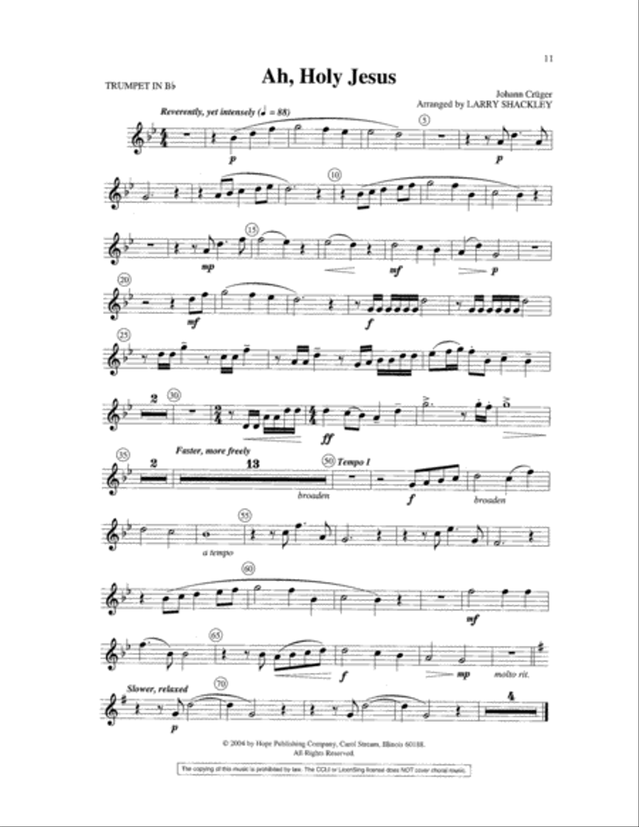 Ah, Holy Jesus 4-Part scores gallery preview page 11
