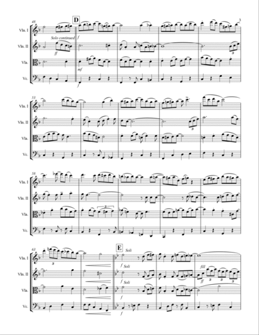 A Closer Walk With Thee (for String Quartet) String Quartet scores gallery preview page 4