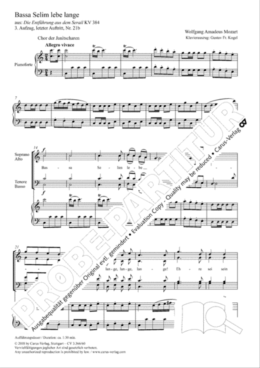 Bassa Selim lebe lange 4-Part scores gallery preview page 2