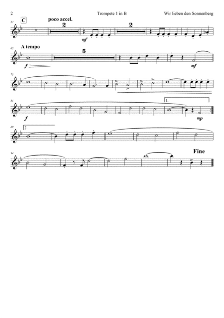 Wir lieben den Sonnenberg - German Polka - Oktoberfest - Brass Quintet Brass Quintet scores gallery preview page 5