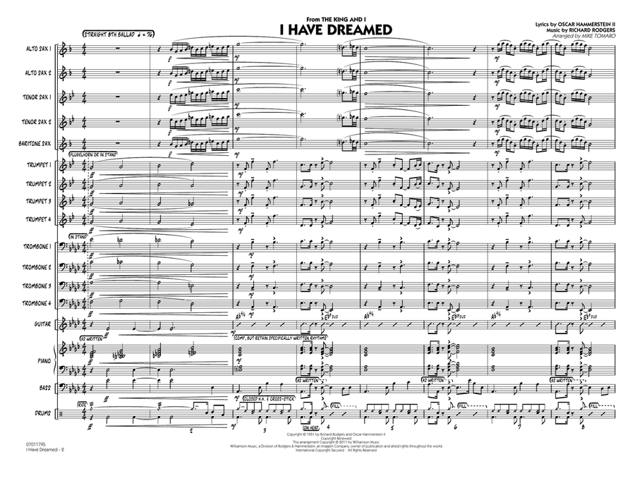 I Have Dreamed - Conductor Score (Full Score) Jazz Ensemble scores gallery preview page 2
