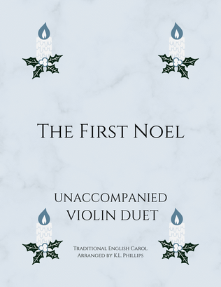The First Noel - Unaccompanied Violin Duet