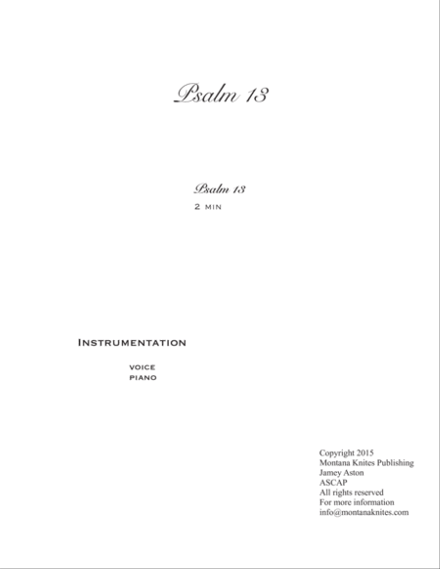 Psalm 13 (8 1/2 x 11) Tenor Voice scores gallery preview page 2