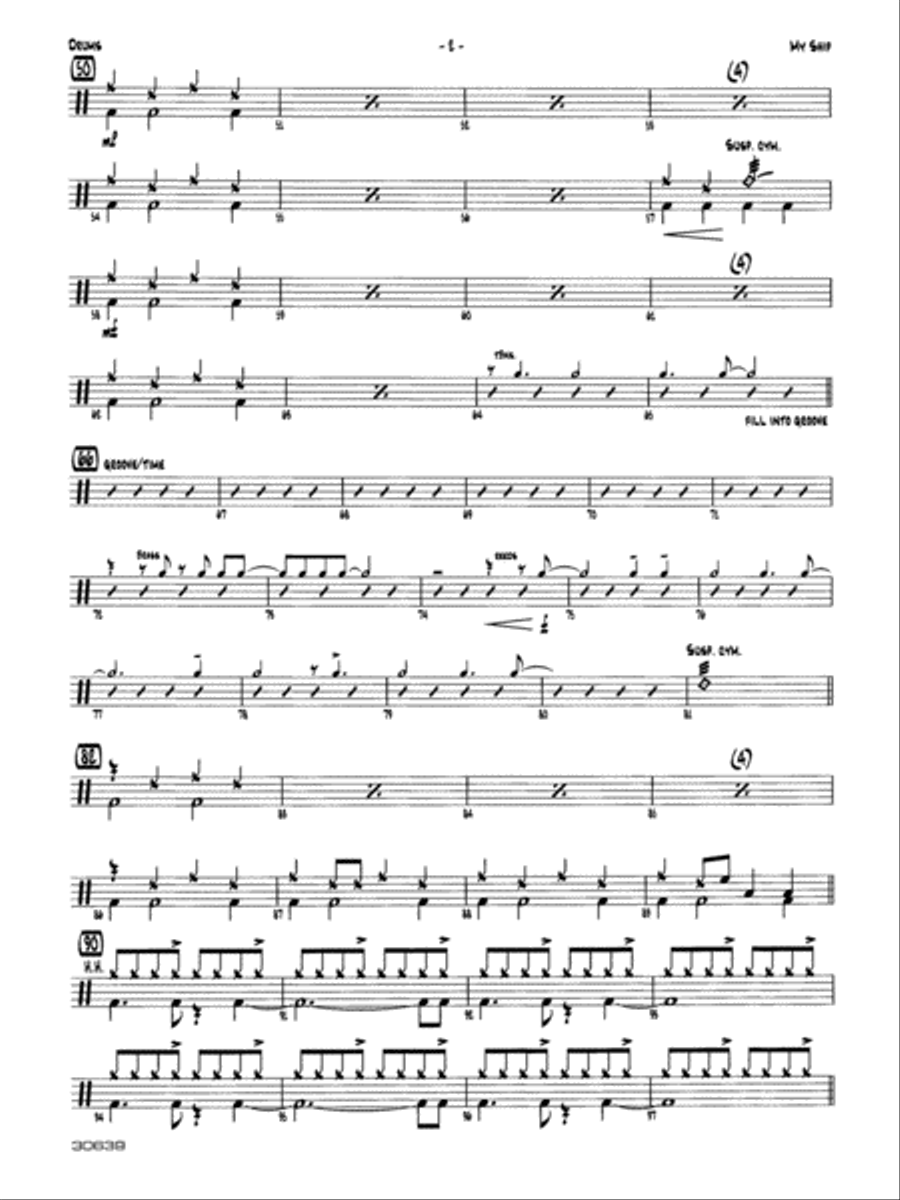 My Ship: Drums Jazz Ensemble scores gallery preview page 2
