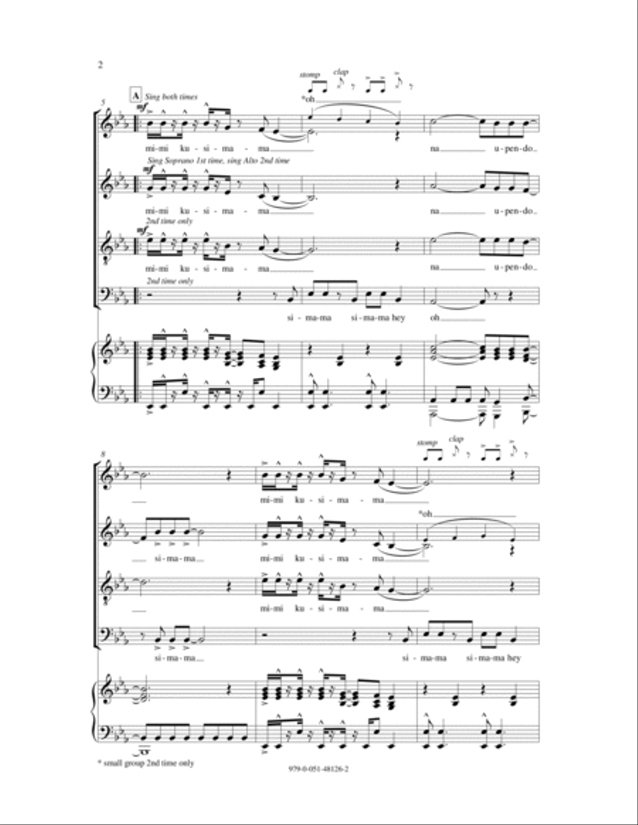 Kusimama (Stand Tall) 4-Part scores gallery preview page 2
