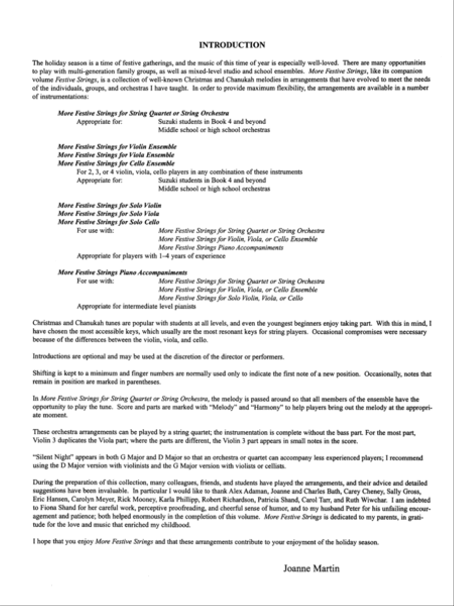 More Festive Strings for String Quartet or String Orchestra String Quartet scores gallery preview page 8