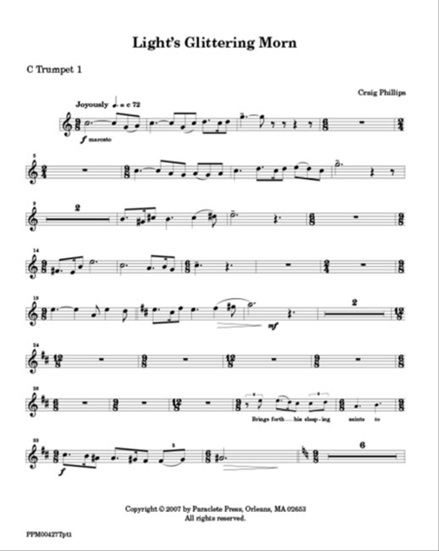 Light's Glittering Morn - Brass Parts 4-Part scores gallery preview page 1