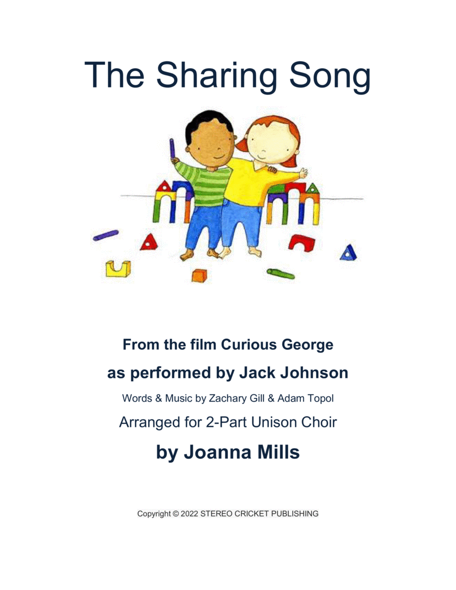 The Sharing Song Unison Choir scores gallery preview page 1