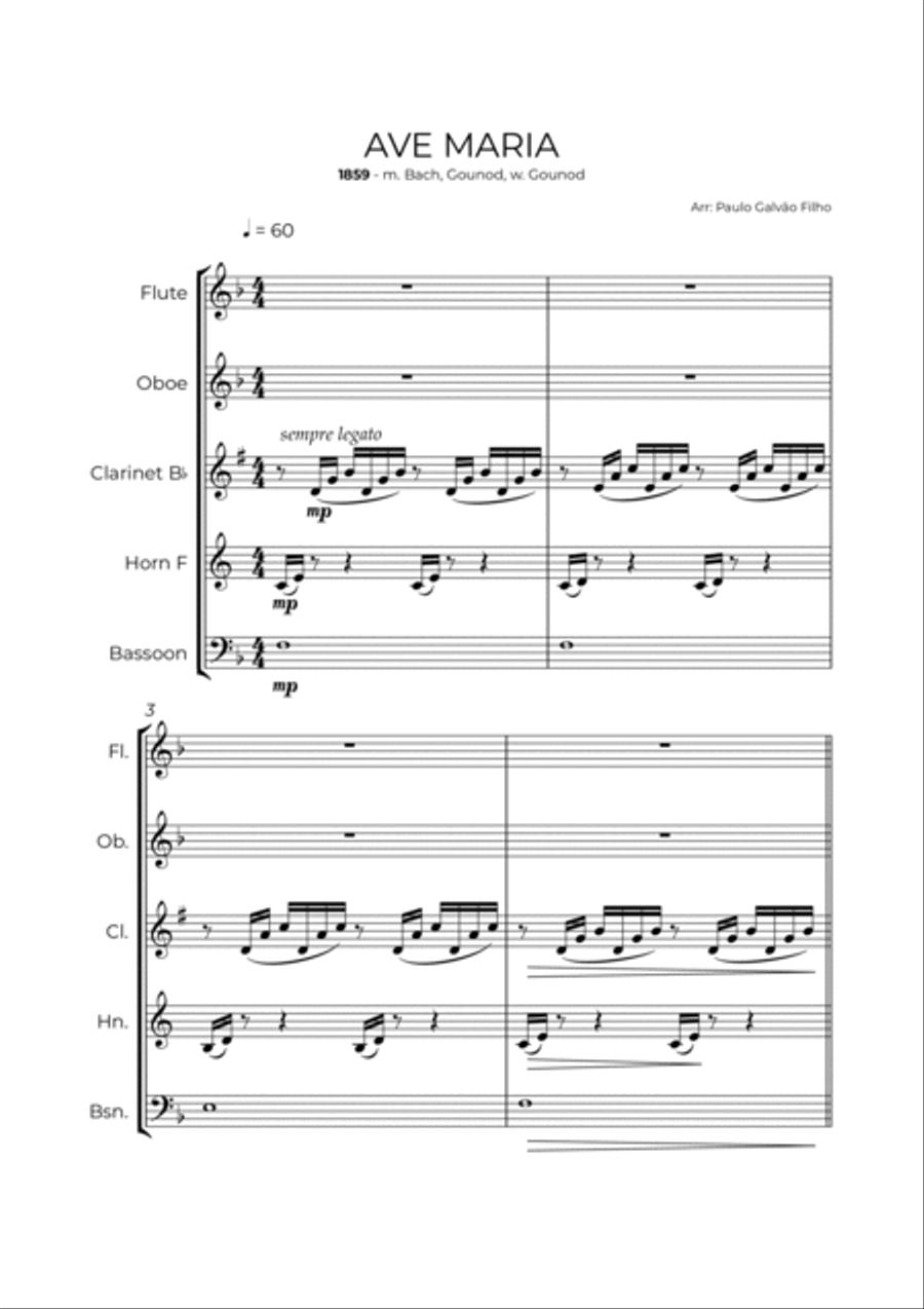 Ave Maria - Wind Quintet Ave Maria - Wind Quintet Woodwind Quintet scores gallery preview page 2
