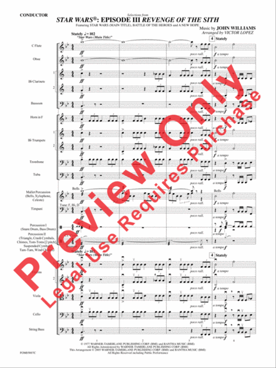 Selections from Star Wars: Episode III Revenge of the Sith Full Orchestra scores gallery preview page 3