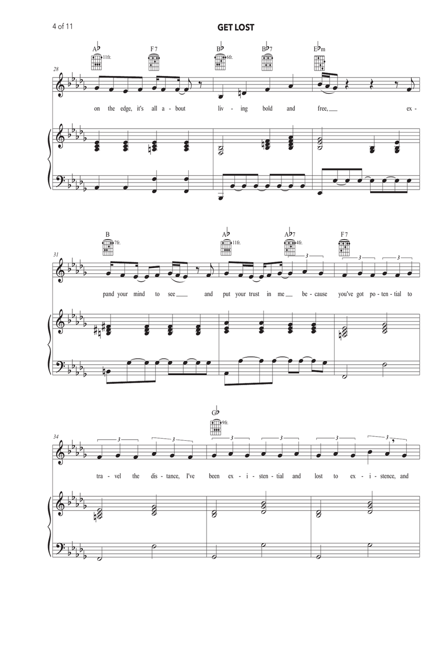 Get Lost Piano, Vocal scores gallery preview page 4