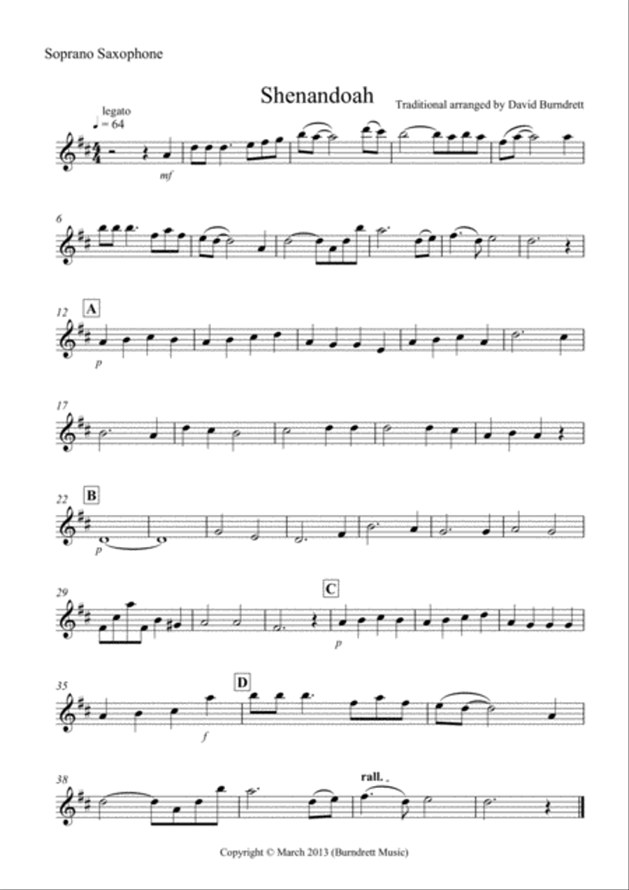 Shenandoah for Saxophone Quartet Saxophone Quartet scores gallery preview page 4