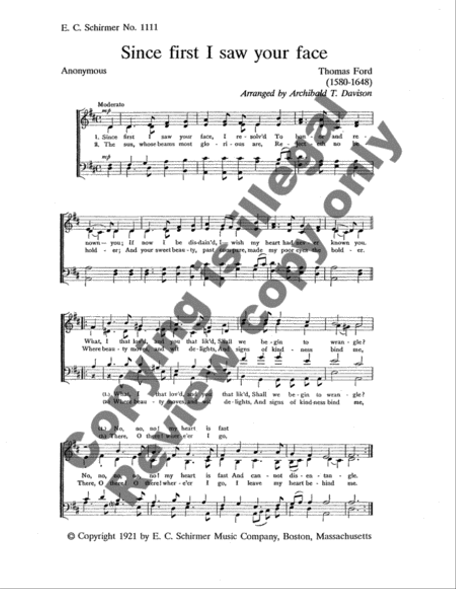 Since First I Saw Your Face 4-Part scores gallery preview page 3
