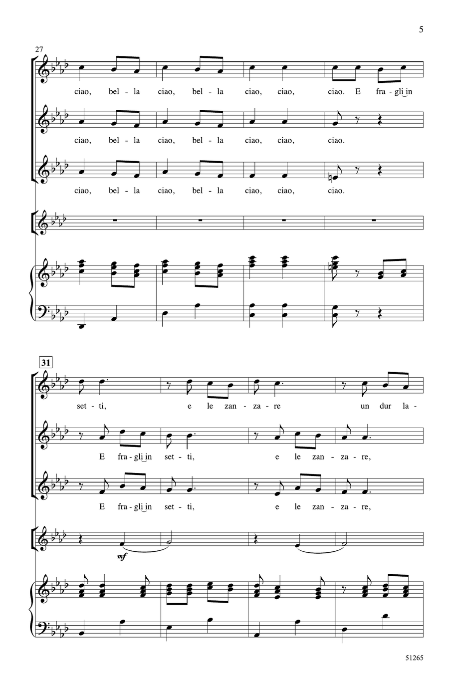 Bella Ciao Choir scores gallery preview page 4