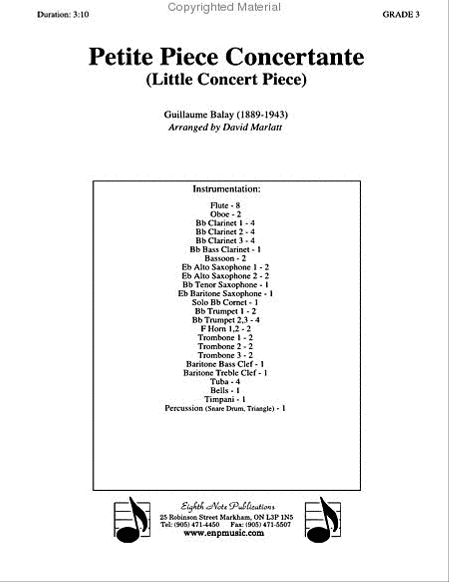 Petite Piece Concertante (Little Concert Piece) Concert Band scores gallery preview page 2