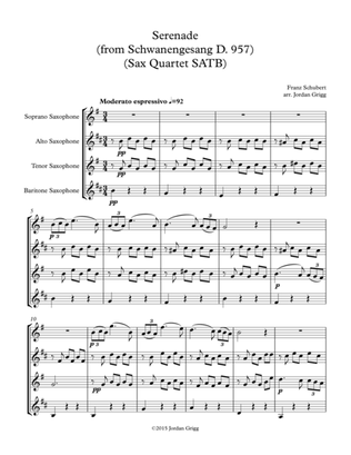 Serenade (from Schwanengesang D. 957) (sax quartet SATB)