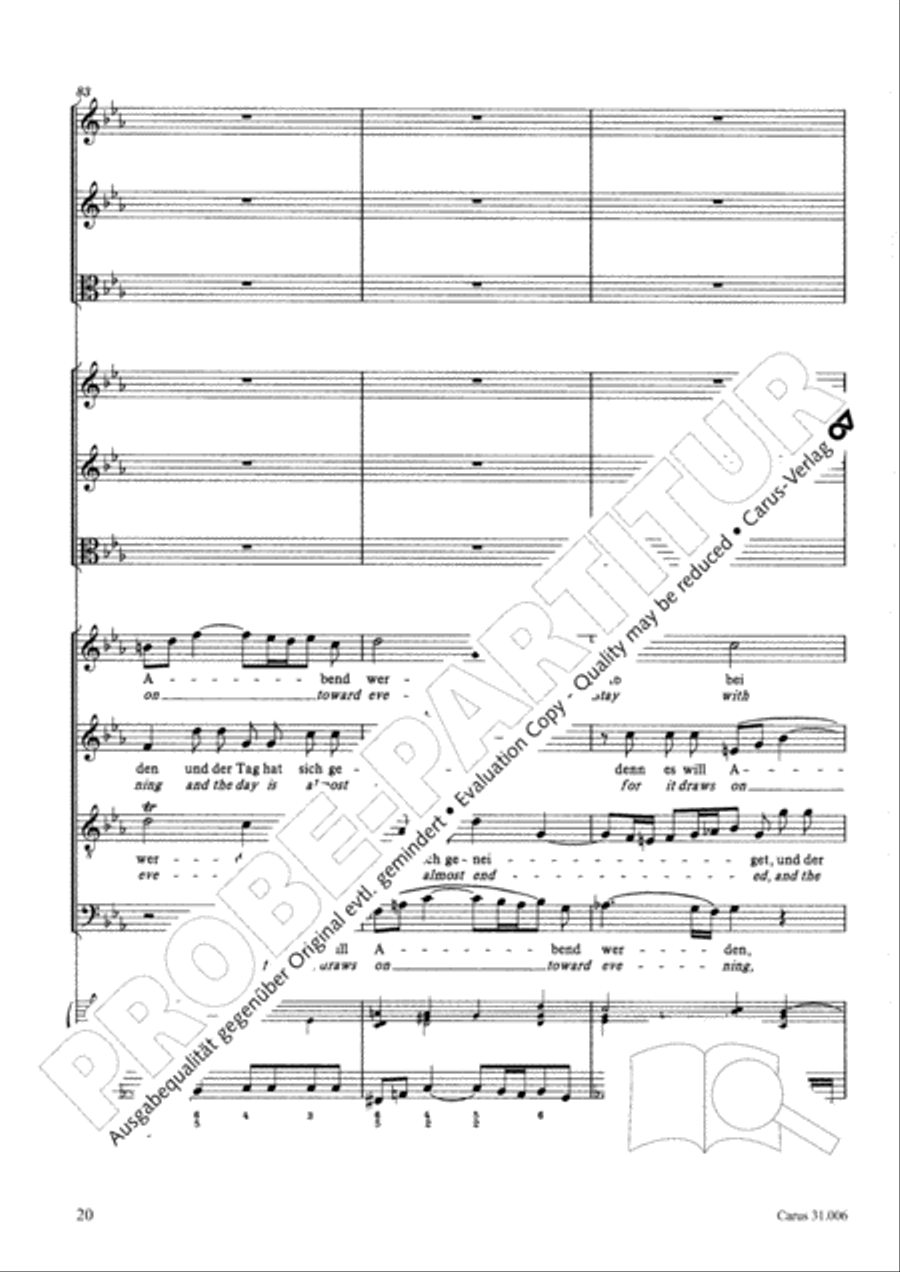 Stay with us, for it draws on toward evening (Bleib bei uns, denn es will Abend werden) 4-Part scores gallery preview page 21