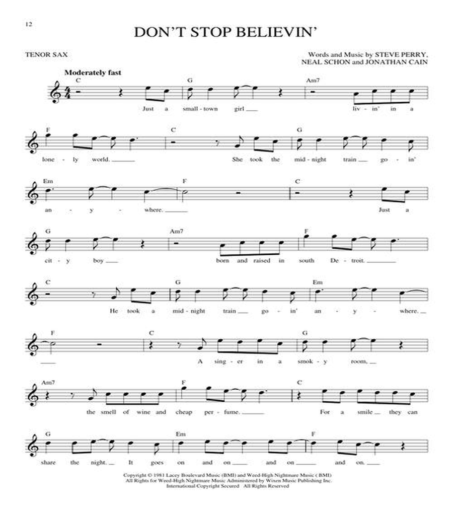 Easy Pop Melodies Tenor Saxophone scores gallery preview page 4