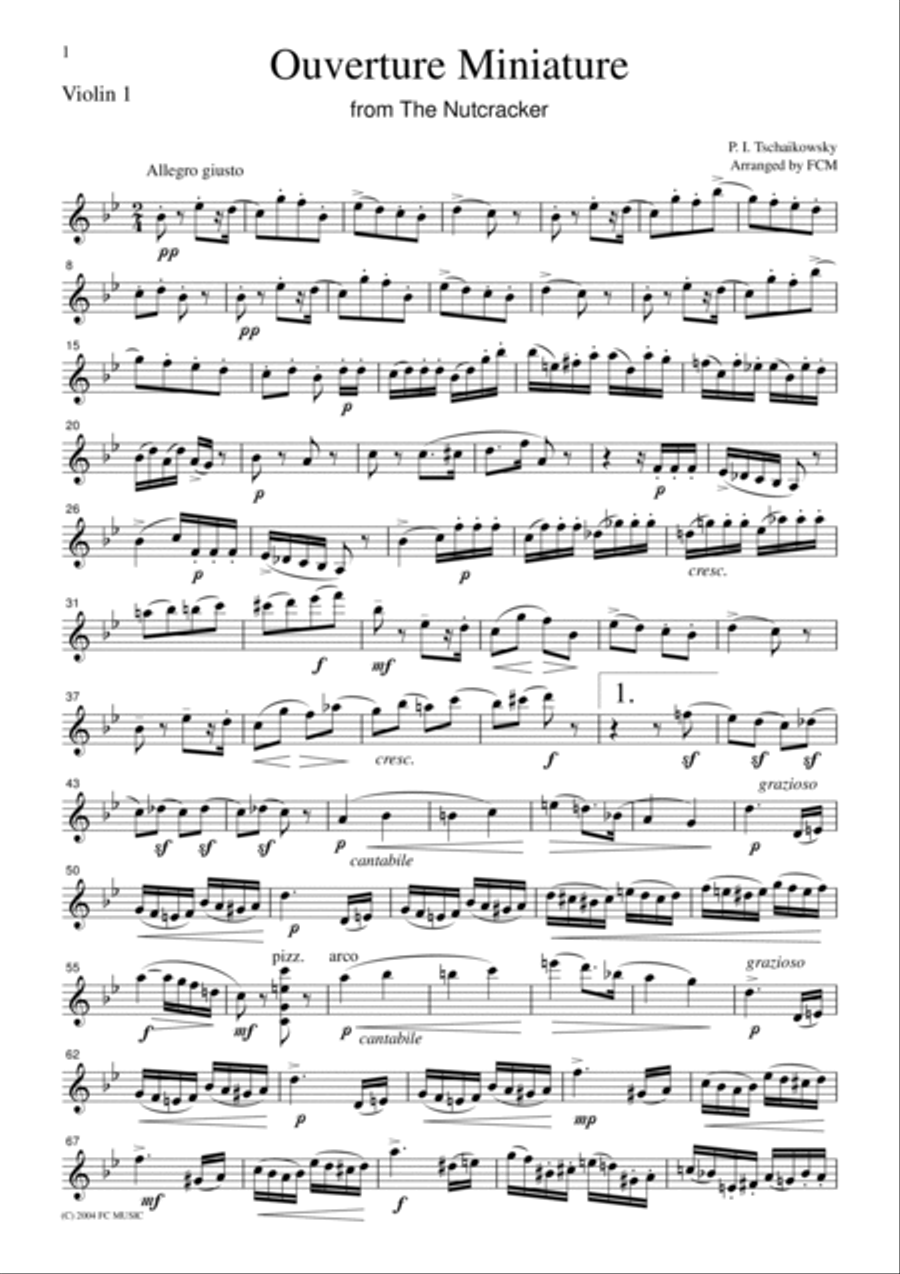 Tchaikowsky Overture Miniature from The Nutcracker, for string quartet, CT005 String Quartet scores gallery preview page 4
