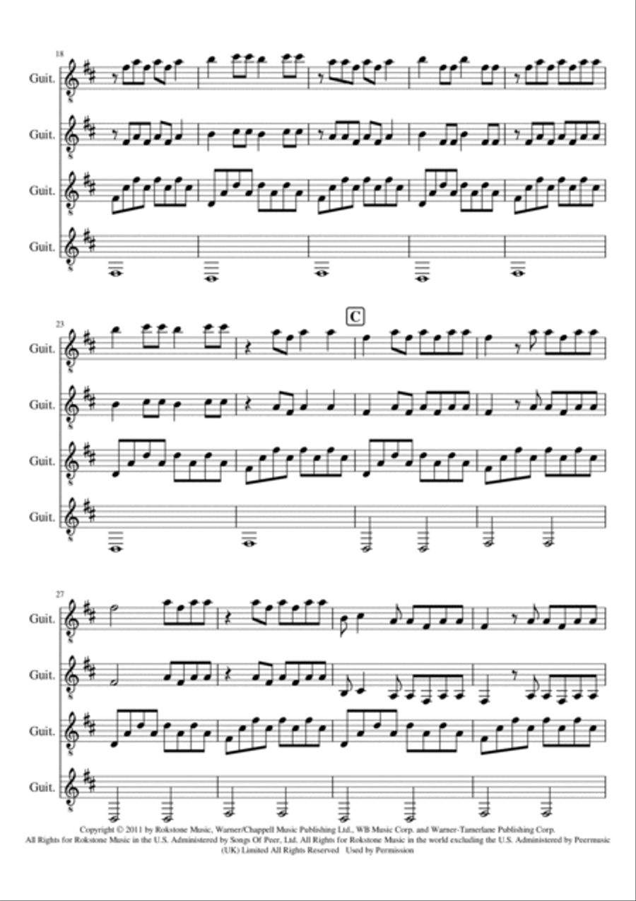 Glad You Came Glad You Came Guitar Solo scores gallery preview page 3