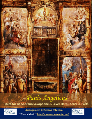 Book cover for Panis Angelicus, Duet for Bb Soprano Saxophone & Lever Harp
