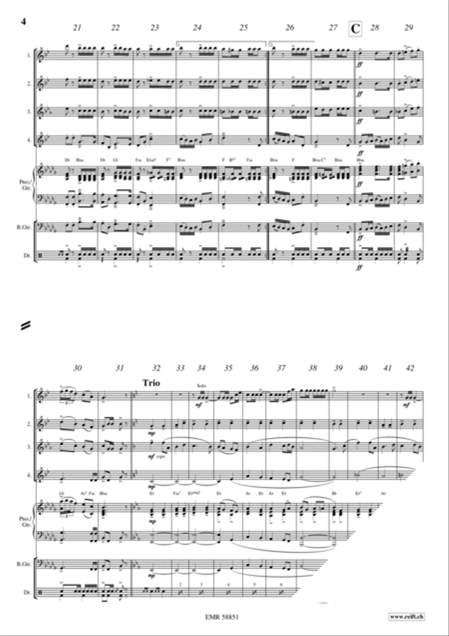 British Sea Songs March Saxophone Quartet scores gallery preview page 5