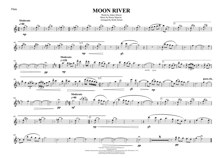 Moon River Woodwind Quintet scores gallery preview page 6
