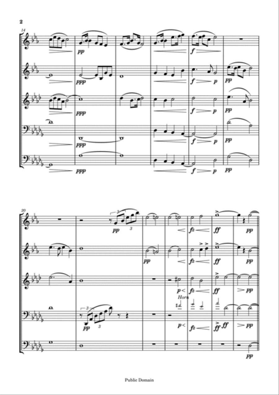 Excerpt of Largo from Symphony No. 9 Excerpt of Largo from Symphony No. 9 Brass Ensemble scores gallery preview page 2