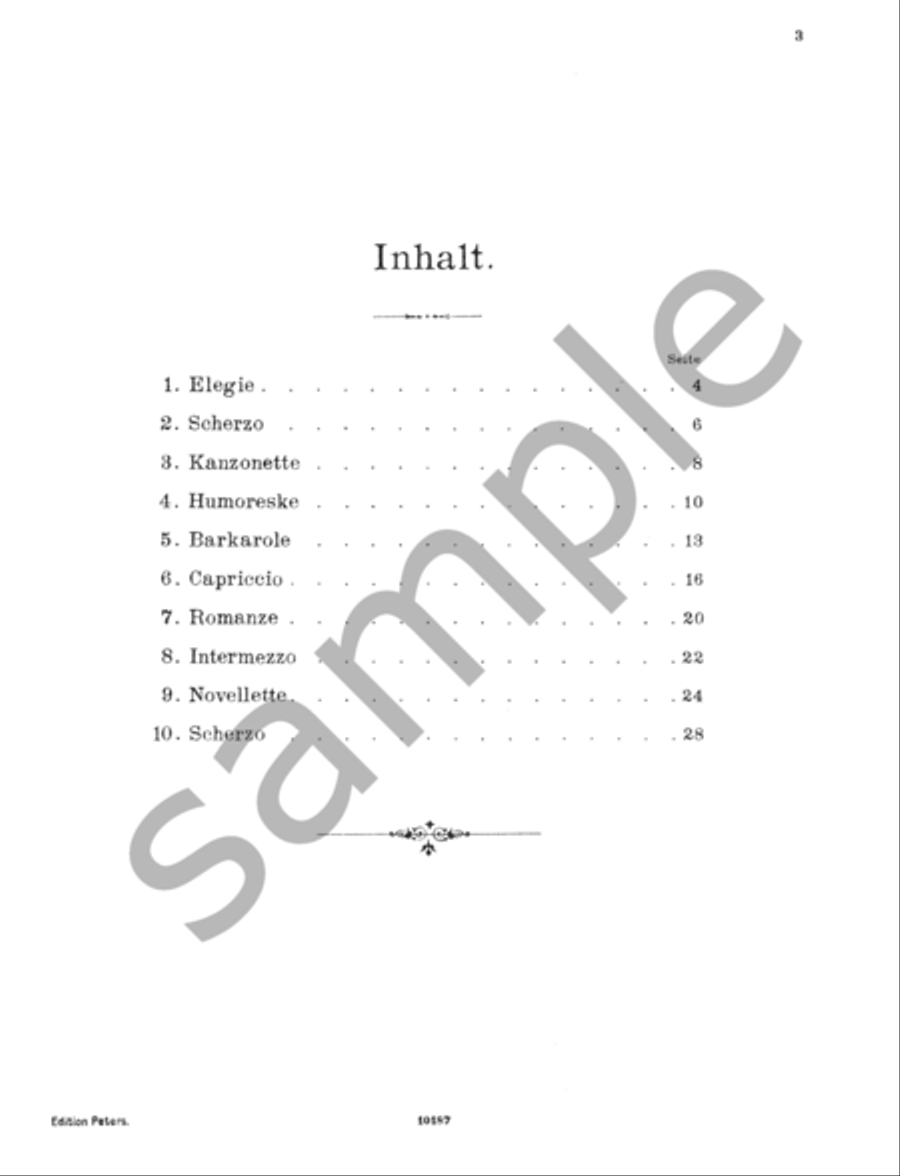 Ten Aquarelles, Op. 19 Ten Aquarelles, Op. 19 Piano Solo scores gallery preview page 3