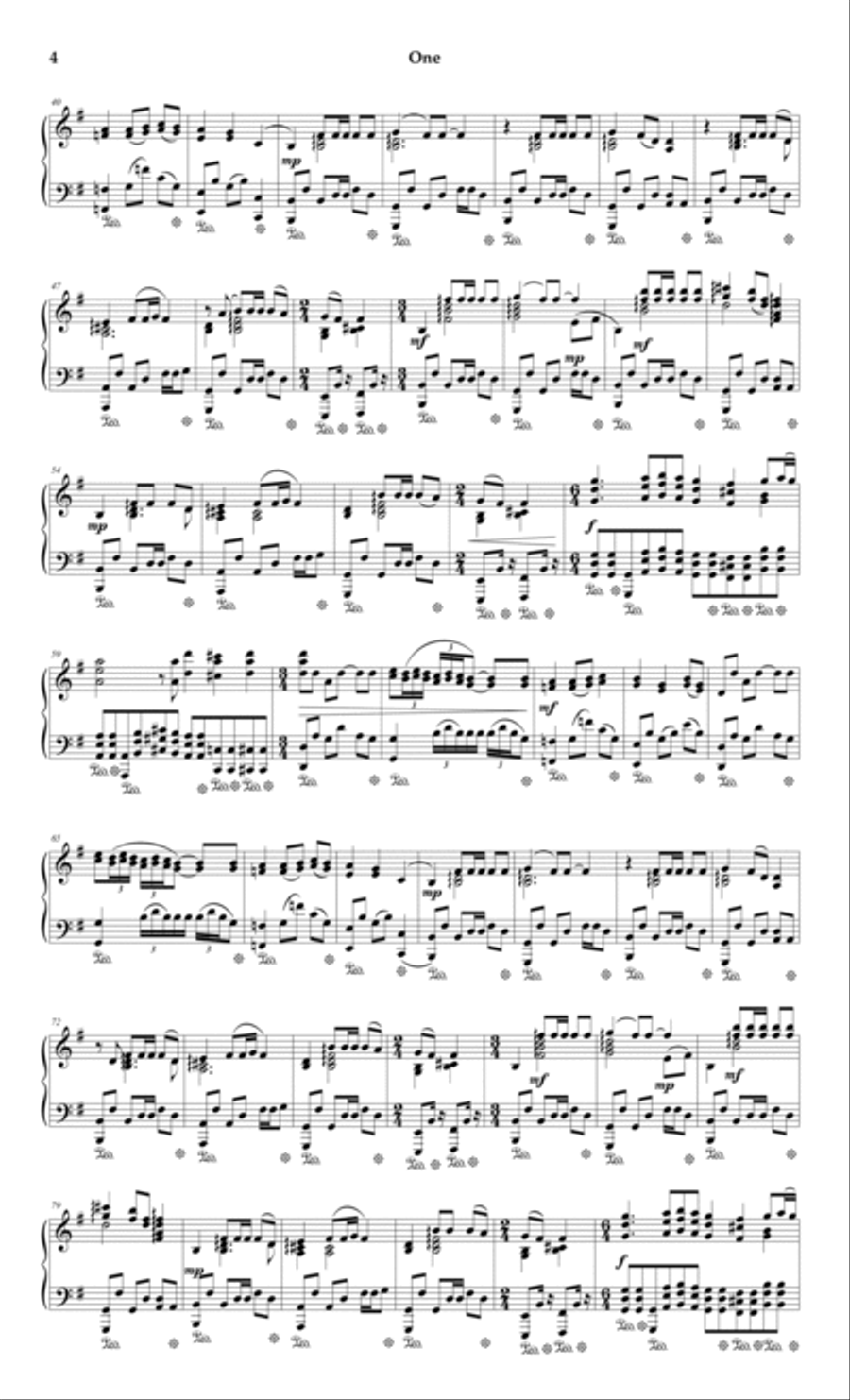 One Piano Solo scores gallery preview page 4