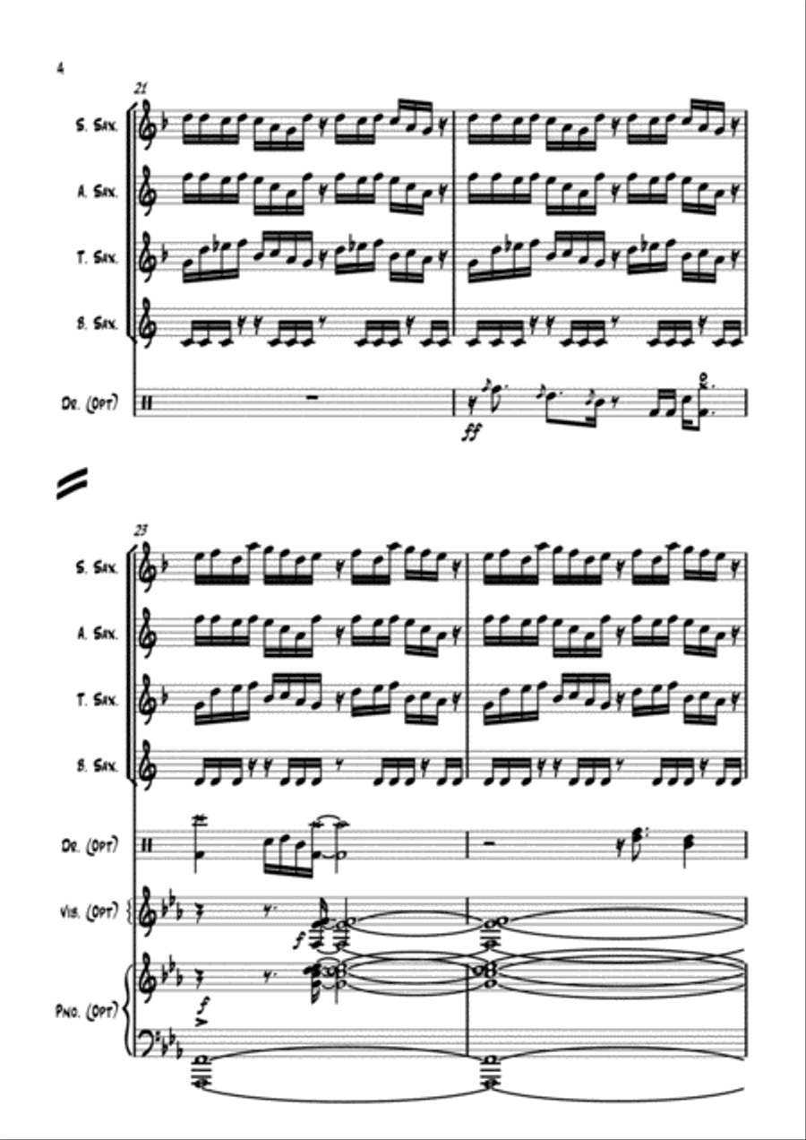 Underground - For Sax Quartet Saxophone Quartet scores gallery preview page 4