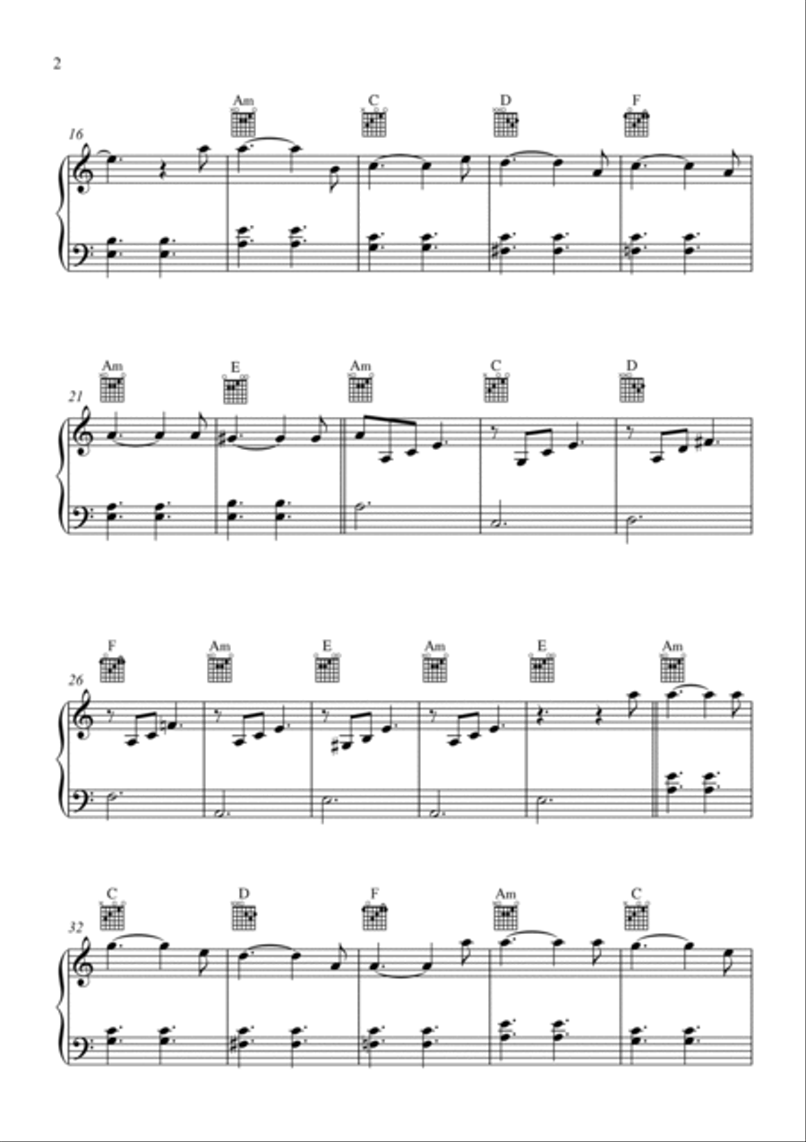 House of the Rising Sun - for Piano - with chords Piano Solo scores gallery preview page 2
