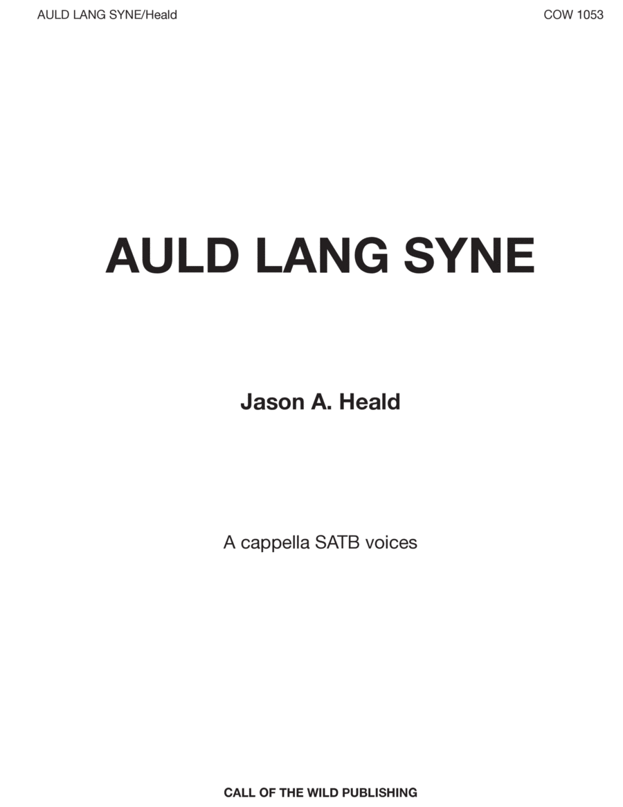 "Auld Lang Syne" for a cappella SATB voices image number null