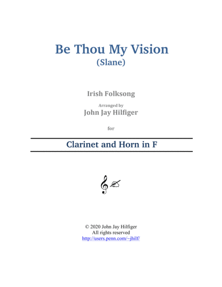 Be Thou My Vision for Clarinet and Horn image number null