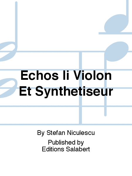 Echos Ii Violon Et Synthetiseur