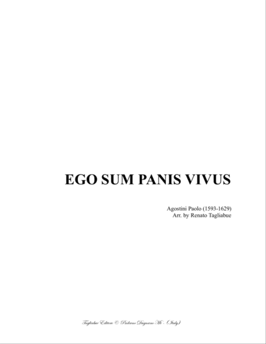 EGO SUM PANIS VIVUS - P. Agostini - For SATB Choir 4-Part scores gallery preview page 1