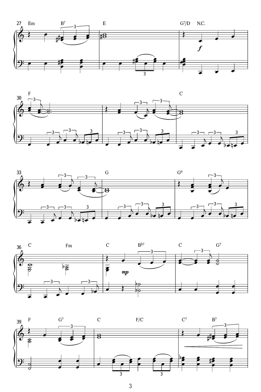 Blueberry Hill Piano Solo scores gallery preview page 3