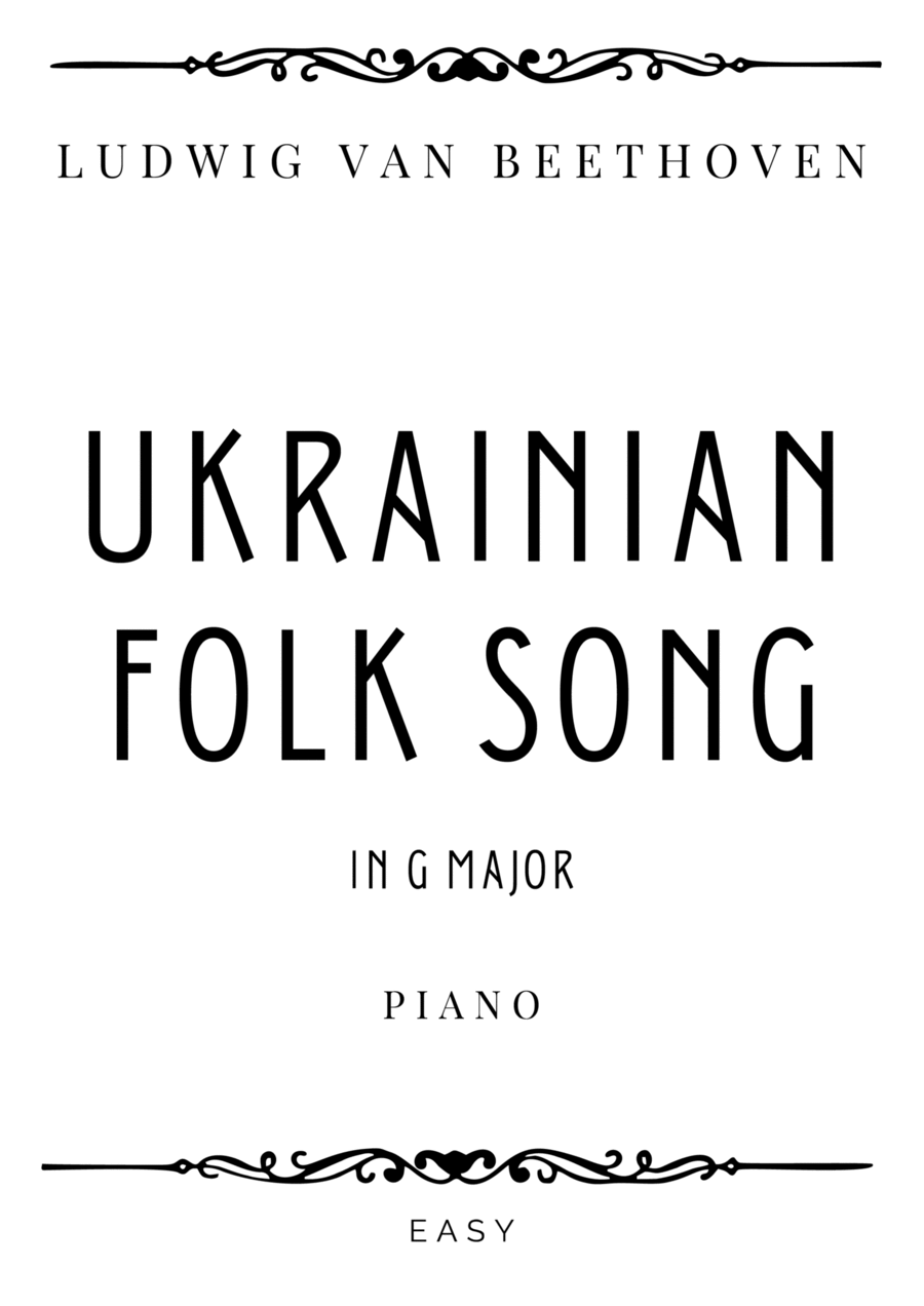 Beethoven - Ukrainian Folk Song in G Major - Easy Piano Method scores gallery preview page 1